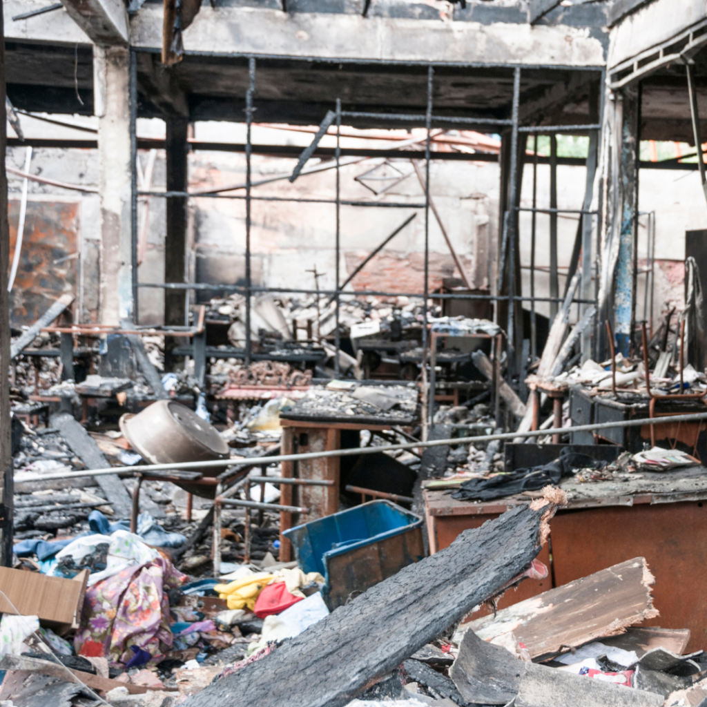 Building structure after fire impact